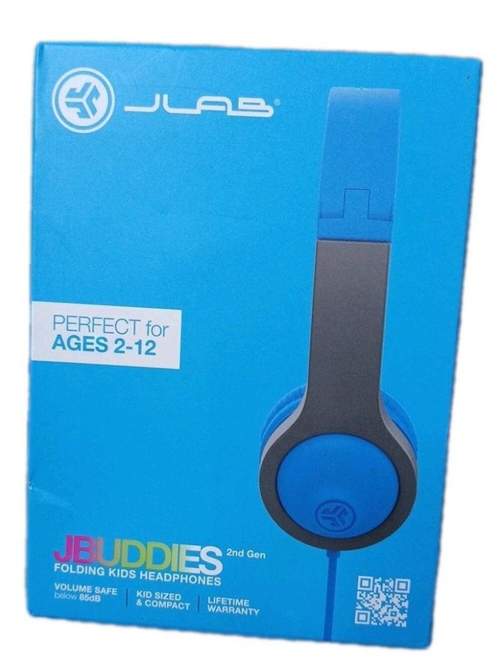 JLab JBuddies Folding Gen 2 Kids Headphones Wired Volume Limiter Ages 2+ Blue